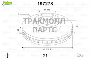 Тормозной диск 1 шт - 197 278