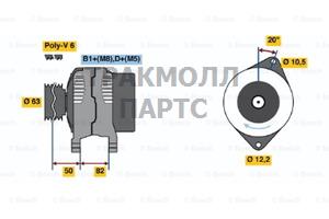 ГЕНЕРАТОР  14V 65A - 0124215002