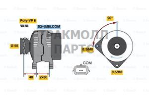 ГЕНЕРАТОР 14V 150A BOSCH - 0124425071