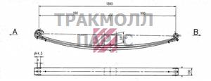 Рессора Volvo о.н. 257866 // втулки М34x4 - M1045200