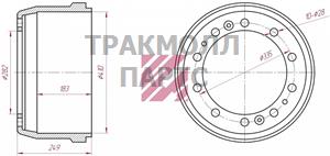 Барабан тормозной Volvo о.н.1599678 M1900031 - M1900031