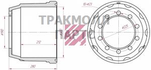 Барабан тормозной - M1900153