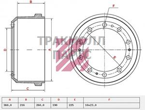 Барабан тормозной BPW о.н.0310590040 M1900173 - M1900173