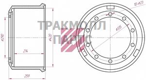 Барабан тормозной - M1900184