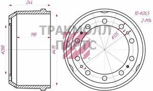 БАРАБАН ТОРМОЗНОЙ FRUEHAUF О.Н.AJB0465001 - M1900199