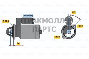 СТАРТЕР 12V 1 9KW BOSCH - 0001315002