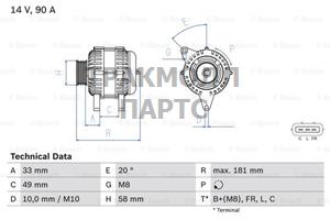 ALTERNATOR - 0986083650