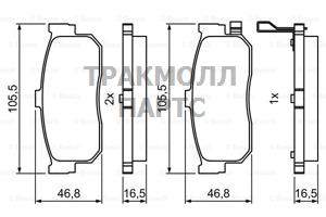 КОМПЛЕКТ ТОРМОЗНЫХ КОЛОДОК - 0986495387