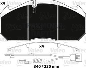 Комплект дисковых колодок 250x118x28 Meritor D3/D-Elsa 1 - 882213