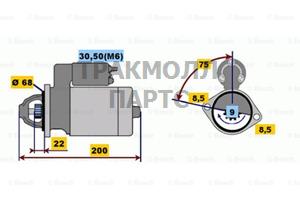 Стартер MERCEDES-BENZ C-CLASS W203 C 180 Kompressor - 0001107405