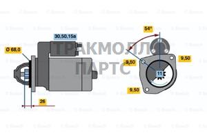 СТАРТЕР 12V  14 KW BOSCH - 0001108025