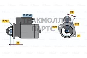 Стартер FORD FOCUS -04 1.4кВт - 0001108121