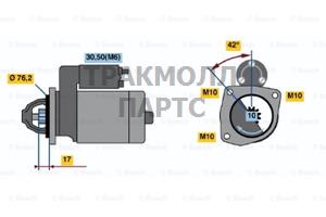 СТАРТЕР 12V  14 KW BOSCH - 0001108140