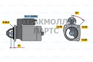 СТАРТЕР 24V  40 KW BOSCH - 0001368083