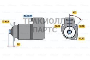 Стартер 24 Вольта 54 кВтMB200 - 0001416043