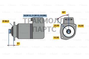 СТАРТЕР 12V  35 KW BOSCH - 0001418012