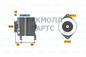 Генераторы 14V 55A FORD ESCORT 8086ESCORT 8690 - 0120489273