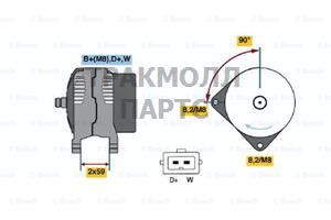 Генератор AUDIVW PASSAT 88-00GOLF 3T4OCTAVIA 70A - 0123310032