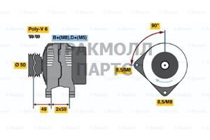 Реле-регулятор генератора AUDI A3 8L1 1.9 TDI - 0123320009