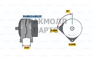 ГЕНЕРАТОР 14V 120A BOSCH - 0123515009