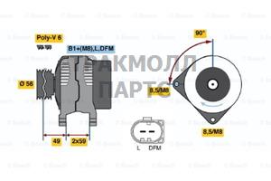 Генератор AUDI A3 1.9 TDI/1.9 TDI quattro - 0124325011