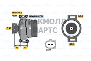 ГЕНЕРАТОР 14V 150A BOSCH - 0124525042