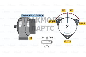 Генератор DAF XF95/CF85 24V 80A CA1694IR 1697321 - 0124555003