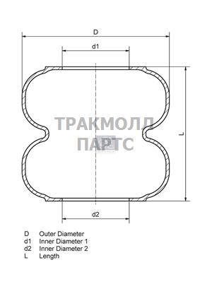 Пневматическая рессора без поршня - 3.66427