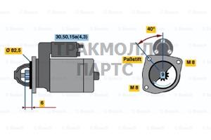 СТАРТЕР 12V 1.10KW - 0001108089