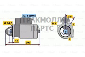 СТАРТЕР 12V  07 KW BOSCH - 0001116005