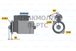 Стартер 12V 1.1kW 10T AUDI A3 1.6/1.8/1.8 - 0001121009