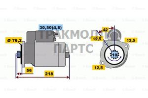 Стартер мощность 11кВт VW GOLF V - 0001121409