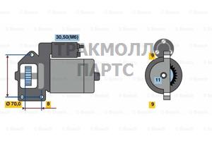 СТАРТЕР 12V  22 KW BOSCH - 0001139002