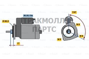 СТАРТЕР с редуктором Audi 80/100 82- 1.8 - 0001208712