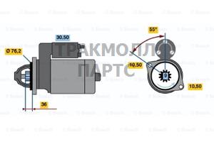 СТАРТЕР 12V  095KW BOSCH - 0001212402