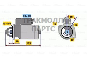 СТАРТЕР 12V  22 KW BOSCH - 0001218163