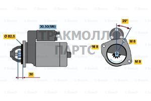 СТАРТЕР 12V  23 KW BOSCH - 0001223007