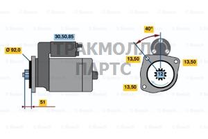 Стартер m90r3548se - man tga tgs tgx - 0001241009