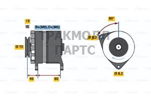 Генераторы 14V 55A FORD ESCORT 8086ESCORT 8690 - 0120468096