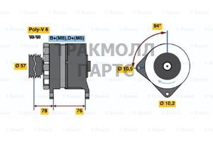 Генераторы 14V 55A FORD ESCORT 8086ESCORT 8690 - 0120468103