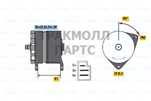 Генераторы 14V 55A FORD ESCORT 8086ESCORT 8690 - 0120489244