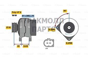 ГЕНЕРАТОР 14V 180A BOSCH - 0121715077