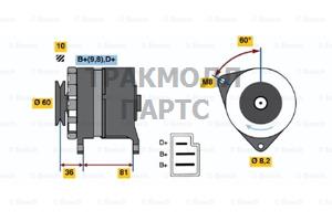 Реле-регулятор генератора AGCO ALLIS 91-00 AGCO WHITE - 0986033220