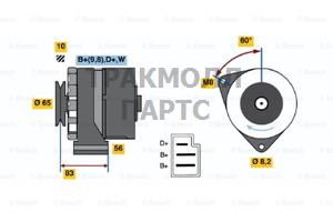 Реле-регулятор генератора AGCO ALLIS 91-00 AGCO WHITE - 0986033870