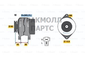 Реле-регулятор генератора MITSUBISHI 14.7V A866X05470IM216YR-570131524 MAZDA 626 - 0986035141