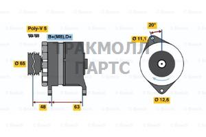 Генераторы 14V 55A FORD ESCORT 8086ESCORT 8690 - 0986035710