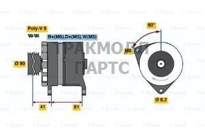 Генераторы 14V 55A FORD ESCORT 8086ESCORT 8690 - 0986036100