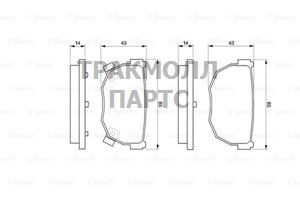 Комплект колодок для дисковых тормозов - 0986424196