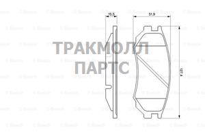 Колодки тормозные перед. NISSAN Sanny III/AlmeraN15 20L - 0986424254