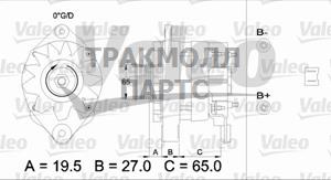 ГЕНЕРАТОР 14V  60A BOSCH - 436594